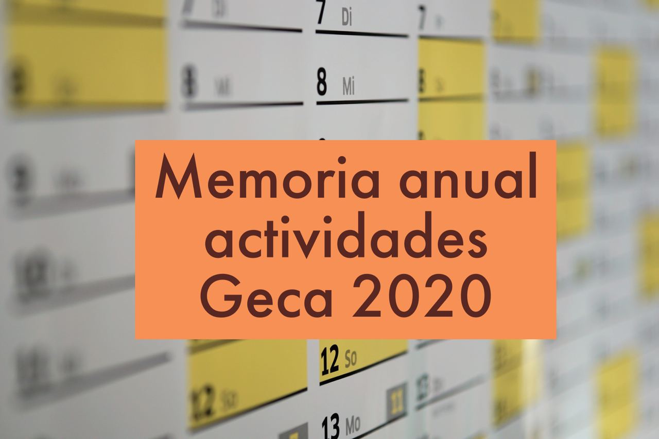 Memoria de actividades GECA en 2020